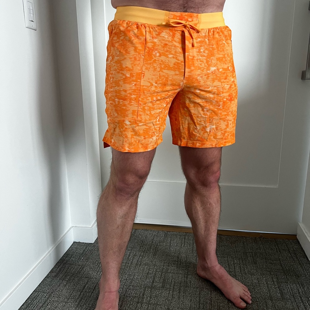 Men’s Lululemon Athletica License To Train Orange Athletic Shorts - Size M